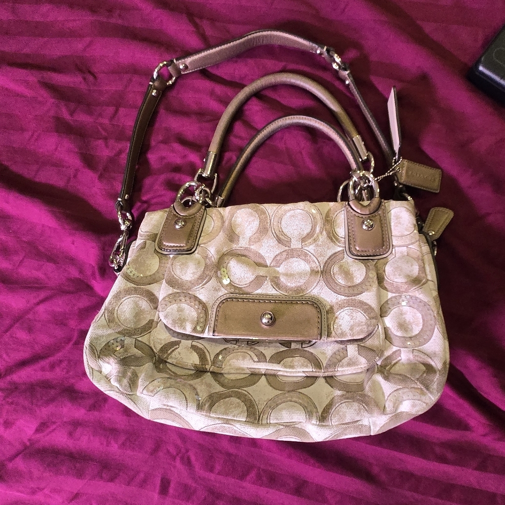 Coach Kristin Op Art Sequin Shoulder Bag